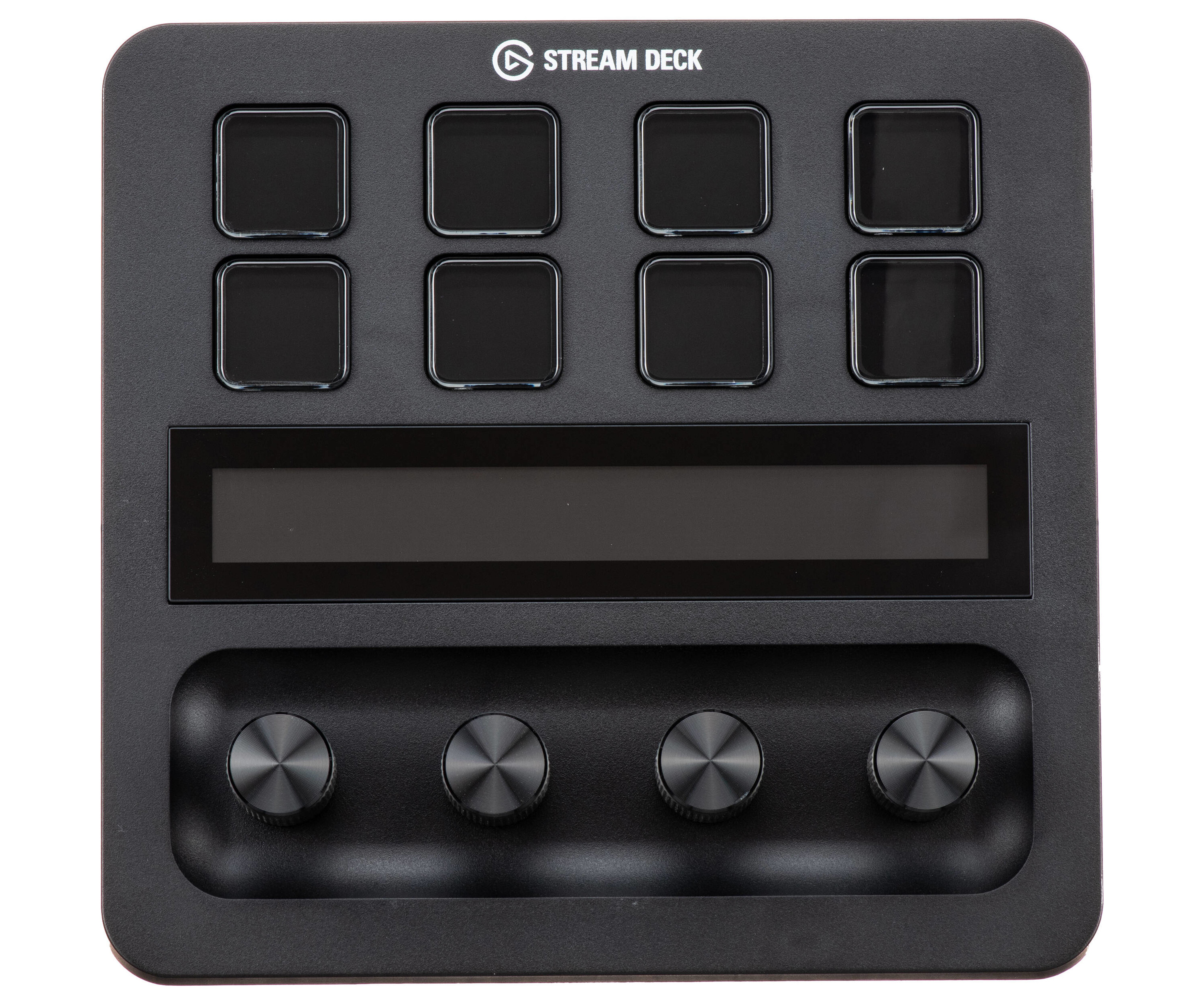 Elgato Stream Deck + control surface with LCD keys, dials, and touch strip
